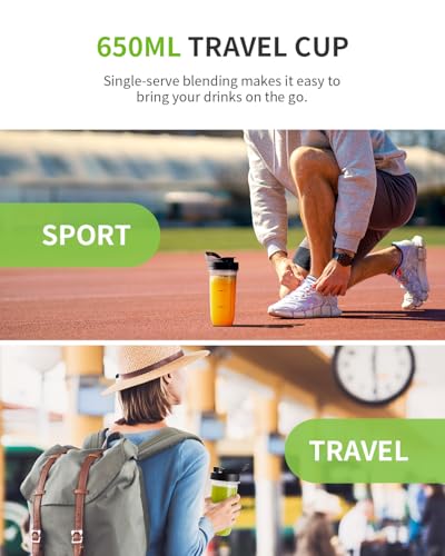 GDOR 1200W Standmixer Glas 2-1 Mixer Smoothie Maker mit 1,5L Glaskrug und 650ml Reisebecher 3 Geschwindigkeiten Hochleistungsmixer Professionell Blender für Smoothies Shakes Gefrorene Getränke Saucen