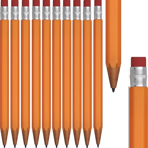 10 portaminas de plástico con aspecto de madera con goma de borrar como pulsador en el extremo del vástago, incluye 1 mina de lápiz de 0,7 mm, escuela, oficina, hogar y universidad, en 6 colores