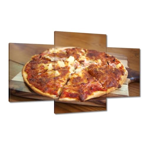 Pizza Délicieuse Tableau Imprimé sur Toile 100x60cm H1450Z