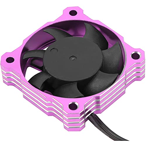 Kwbrc 30 * 30Mm 25000Rpm 5-9V Electric Motor Cooling Fan Heatsink, Esc Cooling Fan, Motor Heat Dissipation Metal Cooling Fan For 1/8 1/10 1/12 Scale Rc Car 540 550 Motor(Purple) #TOP4