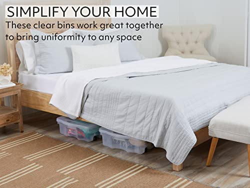 Rubbermaid Under The Bed Wheeled Storage Box, 68 Qt, Pack Of 2, Plastic Containers With Dual-Hinged Lids And Sturdy Wheels, Visible Organization For Tight Spaces #TOP2