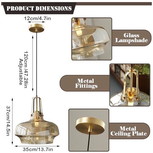 Lámpara colgante de cristal vintage para techo e islas de cocina 8