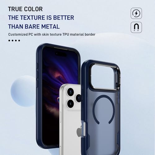 Lunivop Phone Case Compatible with iPhone 17 Pro Case [Compatible with Magsafe ] Camera Stand Magnetic Kickstand Military - Grade Heavy Duty Rugged Protection for 17 Pro (Clear Blue) by Lunivop - Image 5