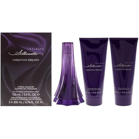 Christian Siriano Silhouette Intimate for Women - 3 Pc Gift Set 3.4oz EDP Spray, 6.76oz Body Lotion, 6.76oz Shower Gel Cover