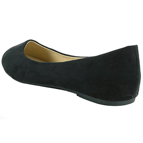 Alpine Swiss Womens Black Micro-Suede Pierina Ballet Flats 9 M Us #TOP2