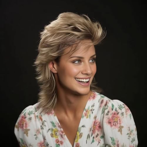 QITAQOTA Mullet Wigs for Black Women-Gray Pixie Cut Wig with Bangs - Heat Resistant