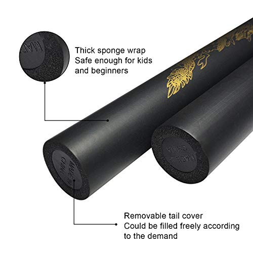 zalani Nunchucks Nunchakus-Foam Safe Rubber Martial Arts Nunchakus for Kids/Beginner Practice(Black-2 Pack)