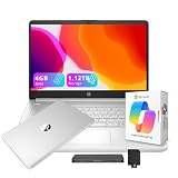 HP Stream 14' HD Student&Business Laptop with AI Copilot, Intel Processor N150, 4GB RAM, 1.12TB Storage (128GB UFS + 1TB Docking Station), 1 Year Office 365, Intel Graphics, Win 11, Silver