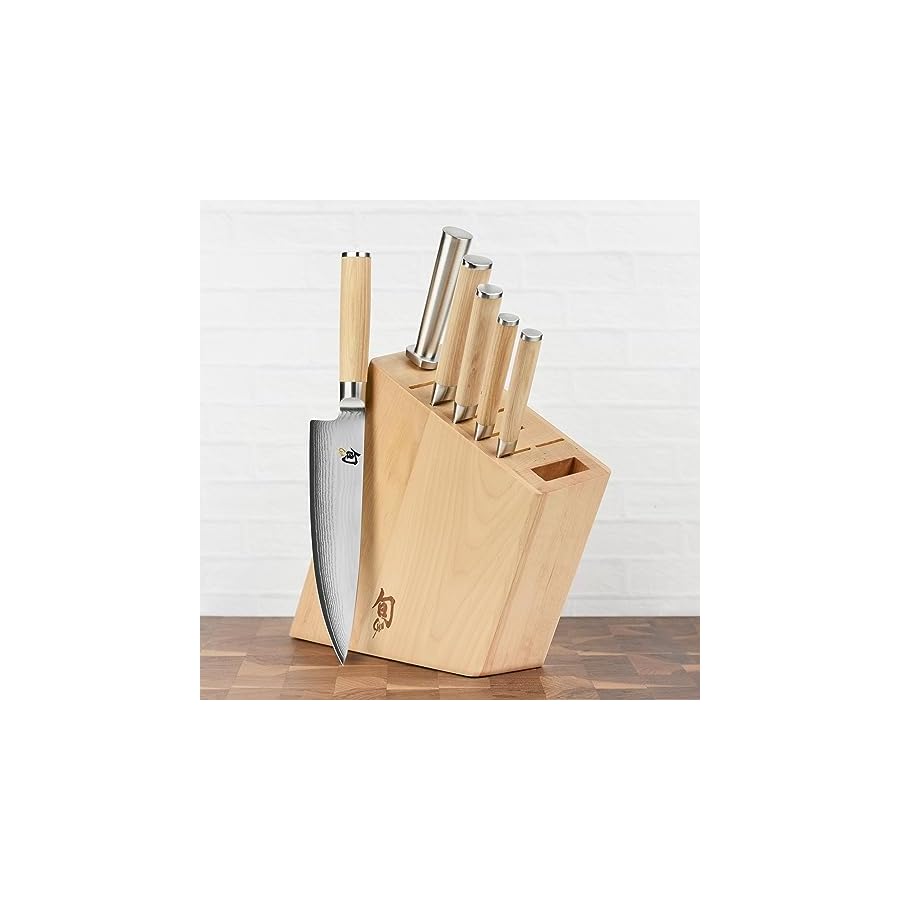 Shun-Classic-Blonde-7-Piece-Knife-Set-with-Angled-Birch-Block Shun Classic Blonde 7 Piece Knife Set with Angled Birch Block