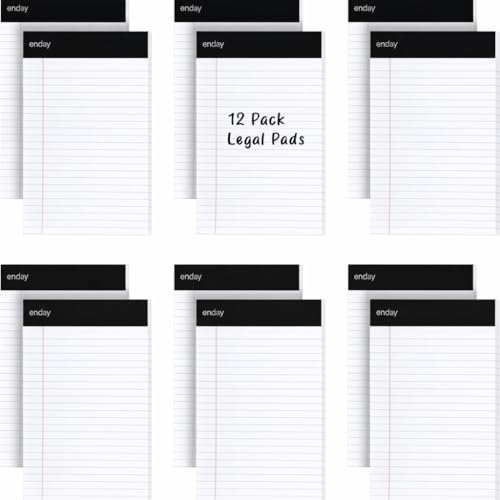 Emraw White Jr. Perforated Edge Legal Ruled Universal 50 Sheets Letter Writing Pad- 50 Ct. 5" x 8" inch (Pack of 12)