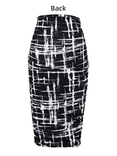 SHENHE Women's Leopard High Waisted Pencil Bodycon Long Skirt Ruched Midi Skirt2