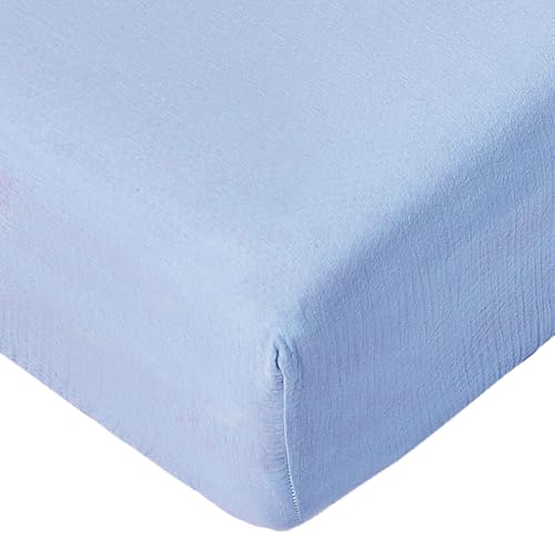 Image of Muslin Crib Sheets for Baby Boys Girls, Neutral Fitted Crib Mattress Sheet