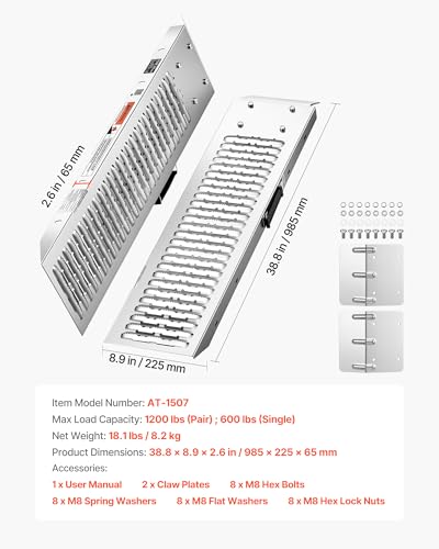 Rampas VEVOR para remolques, 2 piezas 39 x 9 in, acero resistente miniatura 7