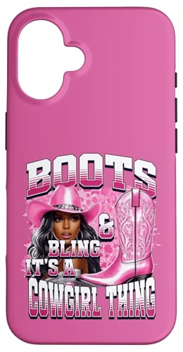 Boots & Bling Its a Cowgirl Thing Cowgirl Melanin Rodeo �X�}�z�P�[�X iPhone 16 �p