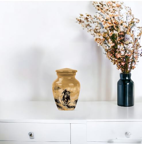 Image of Cowboy Urn - Small Urns for Human Ashes Keepsake - Cremation Urns for Human Ashes Adult Male - Cremation Urns for Burial - Urn for Ashes Adult Male - (3 inch Pack of 2)