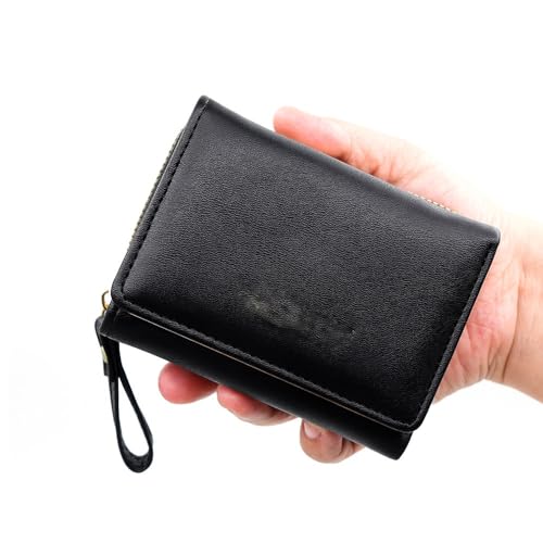 Women's Short Three Fold Change Bank Card Large Banknote Slot Iron Wallet(D)3