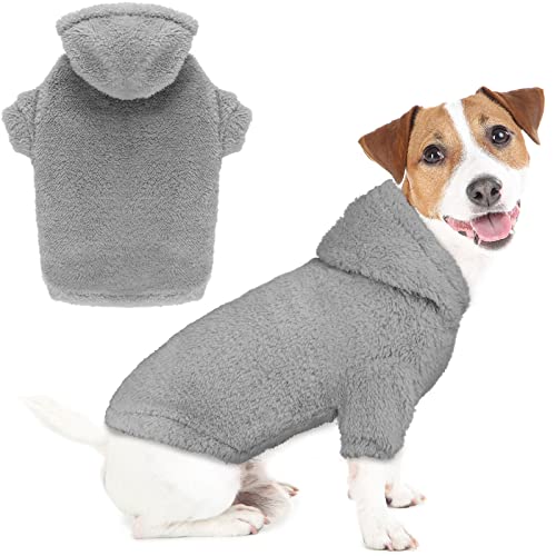 Fuzzy-Dog-Hoodie-Dog-Sweater-Dog-Clothes-Warm-Soft-Cozy-Dog-Coats-Hooded-Sweatshirt-Fleece-Medium-Dog-Hoodie-Dog-Sweaters-for-Medium-DogsGrey-M