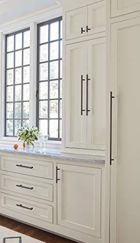 Image of Amerock 10 Pack 3-3 /4 inch Bar Pulls Oil-Rubbed Bronze Drawer Pull | 3-3 /4 inch (96mm) Center-to-Center Mounting Distance and 6-1 /8 inches Overall Length, Durable Carbon Steel Cabinet Hardware