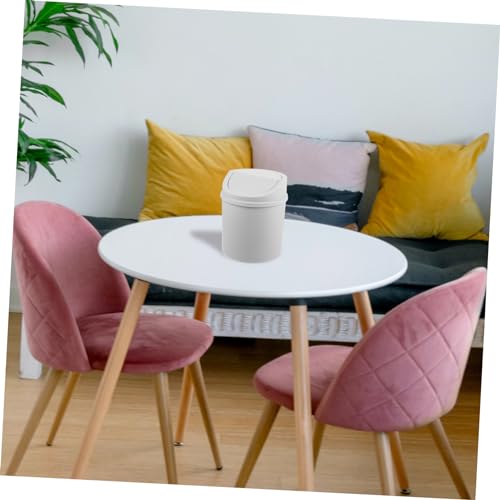 Image of Mini Swing Top Trash Can with Lid Compact Desktop Garbage Bin for Office Home Dorm Mini Waste Basket for Cleanliness and Organization Versatile Adorable Design