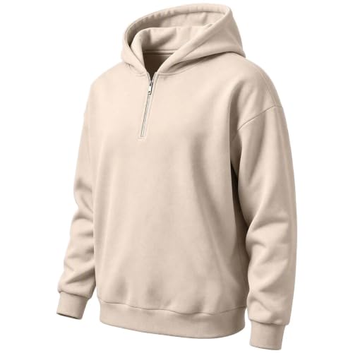 Mens Quarter Zip Hoodie Long Sleeve Pullover Sweatshirt Fall Winter Hoodies - image 6