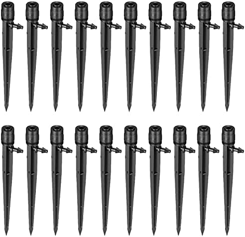 YDJoo Irrigation Drippers 25 Pack Adjustable 360 Degree Full Circle Pattern Water Flow Irrigation Drip Emitters Micro Spray Fan Shape Drip Irrigation for 4mm/7mm Hose Tube for Garden Flower(Black)