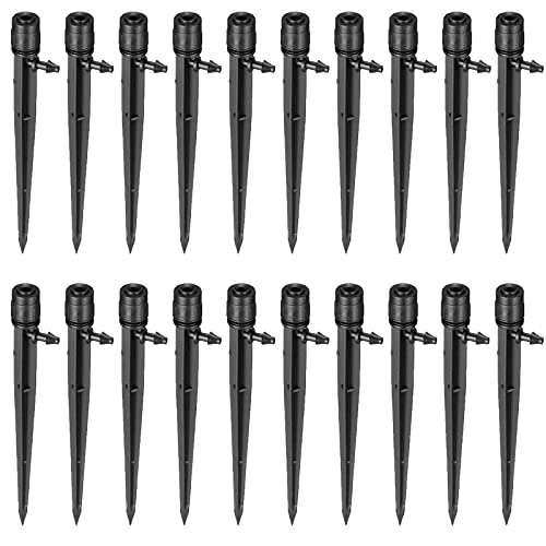 Ydjoo Irrigation Drippers 25 Pack Adjustable 360 Degree Full Circle Pattern Water Flow Irrigation Drip Emitters Micro Spray Fan Shape Drip Irrigation For 4Mm/7Mm Hose Tube For Garden Flower(Black) #TOP3