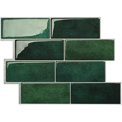 SMART TILES Peel and Stick Backsplash - 5 Sheets of 11.56" x 8.38" - 3D Adhesive Peel and Stick Tile Backsplash for Kitchen, Bathroom, Wall Tile Cover