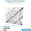 Art3d PVC 3D Wall Panel, Decorative Wall Tile in White 12-Pack 19.7x19.7