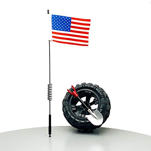 Image of CB Miniature Spare Tire Flag Shovel Creative Off-Road Mini Rigs Build For Car Automotive Styling, Body Shop Decoration, Black Wheel-America Flag