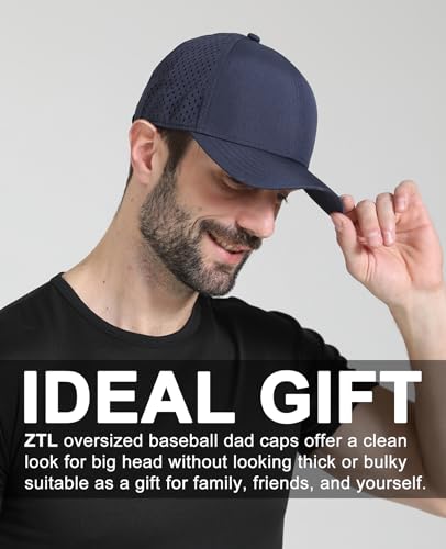 Image of Oversize XL XXL Quick Dry Baseball Cap, Large Performance Snapback Hats, Laser Cut Mesh Ball Cap for Men Big Heads 23.5 inch-26 inch