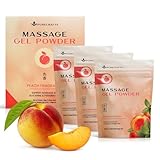 Polvo de Gel para Masaje Purecrafts 50g (Pack de 3) | Fragancia de Melocotón | Hecho en Japón | Gel Suave y Deslizante para Bienestar y Relajación | 50g Rinden 5 Litros | Solo Añade Agua