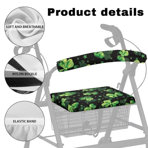 Uorisanigo Capa de acessórios de andador rollator para idosos laço verde decoração dia de São Patríc