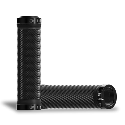 CyclingDeal Bike Handlebar Grips, Double Lock-on Bicycle Handle Bar, for BMX, Mountain, MTB, Beach Cruiser, Scooter, Folding Bike, Soft Non-Slip-Rubber Hand Grip Comfortable Ergonomic