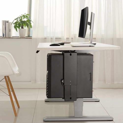 TECHZOCO Soporte para CPU Debajo de Escritorio, Soporte CPU Bajo Mesa, Caja de Escritorio de Torre Ajustable, Altura Ajustable de 300 a 510mm, Fondo Ajustable de 88 a 203mm, Carga Máxima 10kg - imagen 2