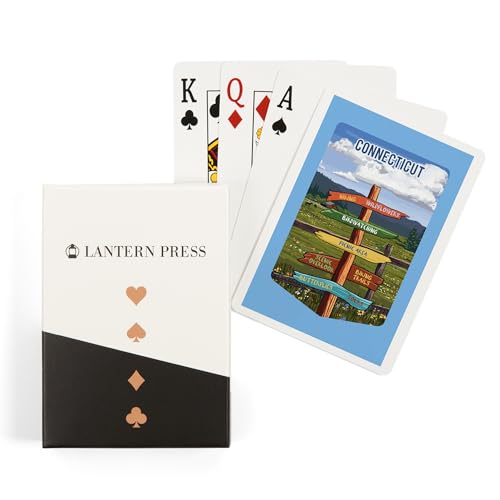 Lantern Press Connecticut, 52 cartas póker para adultos