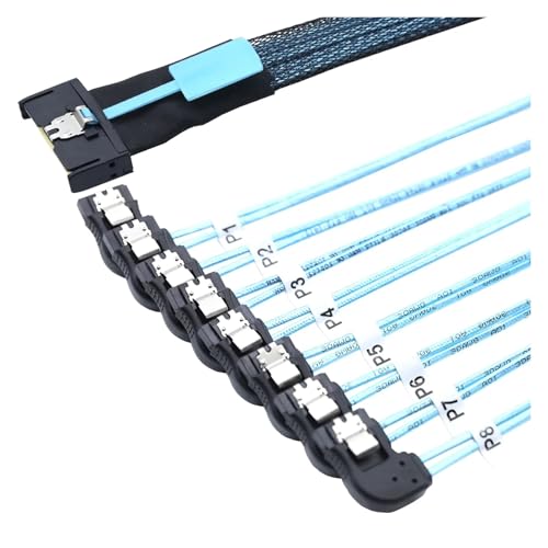 Cable Adaptador MCIO S-AS SFF-8654 a 8 SATA 7P 0.5m miniatura 4