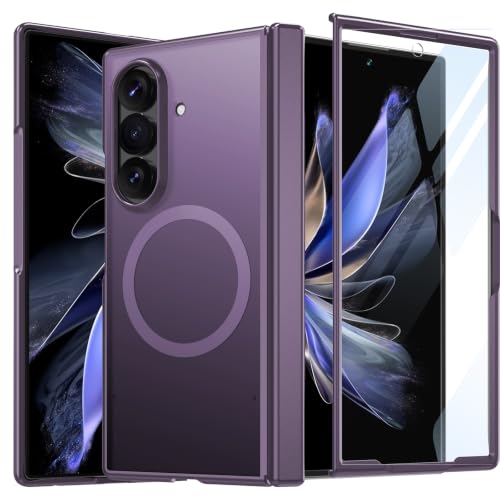 Image of WRJ for Samsung Galaxy Z Fold 8 Ultra Case Built-in Screen Protector,Purple