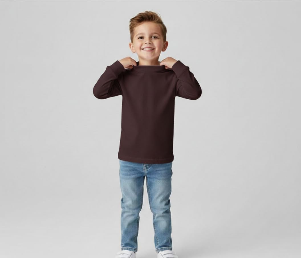 Ellepi Camiseta de manga larga para niño de algodón cálido 100% de manga larga | Tallas 3-14 años