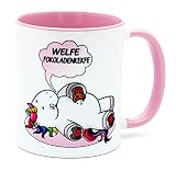 Welfe Fokoladenkekfe Einhorn Tasse Rosa Unicorn Kaffee Tee Becher Büro Arbeit Einhorntasse Arbeitskollegin Frauen Kollegin Freundin lustig Bürotasse Geschenk Geburtstag Spruch verrrückt Einhörner Süße