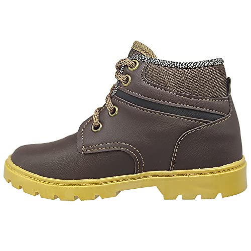 Botinha Coturno Infantil Gibizinho Masculina Café Bota Cor:Marrom;Tamanho:32;Gênero:Masculino