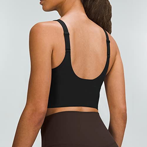 Ab-Eleven Sports Bras For Women-V Neck Workout Tops For Women-Align Adjustable Tank Removable Padded Yoga Longline Crop Top A-Black #TOP2