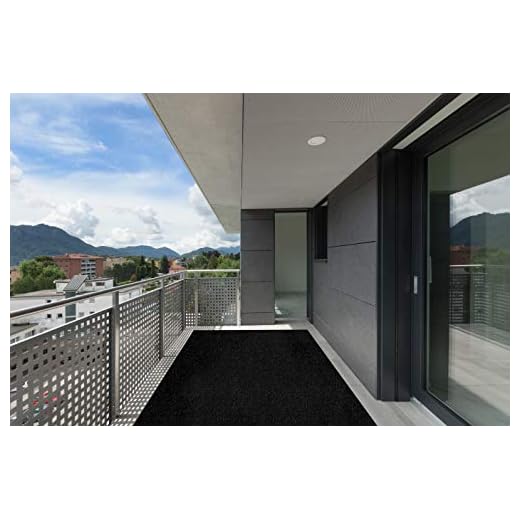 Jet Black Indoor/Outdoor Carpet Patio & Pool Area Rugs Runners and Doormats - Easy Maintenance - Just Hose Off & Dry! (5' x 8')