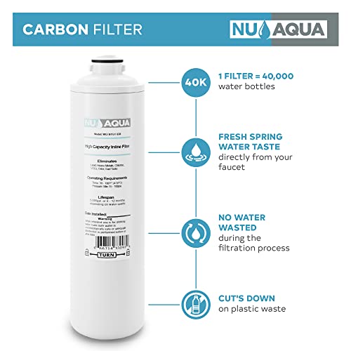 Nu Aqua Under Sink Water Filter System, High Capacity Fast Flow 3/8”, Reduces Lead, Chlorine, Bad Taste & Odor – Direct Connect Undersink Filteration System - 120-Day Trial #TOP2