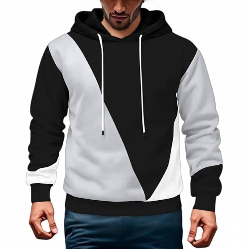 Mens Hoodies Patchwork Pullover Casual Color Block Classic Graphic Sweatshirts Cool Hoodies Work Tops Fall Clothing Apparel2