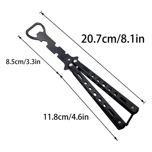 INHEMING Butterfly flesopener, vlinders kurkentrekker, flesopener Butterfly mes stijl trainer tool metaal bier zwart bar supplies zwart - Image 3