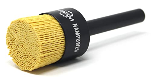 Image of BRM AEB1123480 NAMPOWER End Brush, 1.500 inch Diameter, 5.250 inch OAL, 80 Grit, Ceramic Abrasive Filament