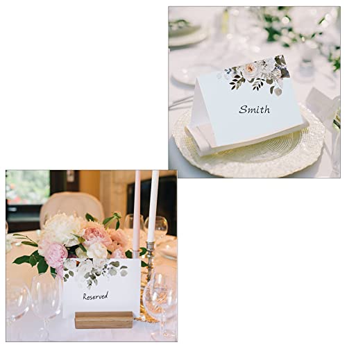 Stylish Table Place Cards With Printed Watercolor Flowers - Small Paper Place Cards Name Cards - Printed On Both Sides For Table Setting, Suitable For Wedding, Banquets, Parties, Dinner - 50 Packs, Folded Size 3.7 X 2.7 Inches #TOP4