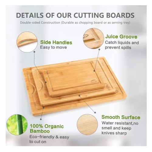 Planche à découper en bois pour légumes viande avec spatule - 5
