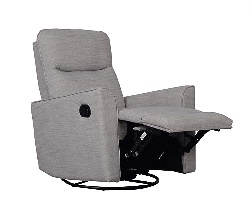 Savannah Swivel Glider Recliner Chair – Pebble – Comfortable Nursery Nursing Chair