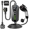 SEGUMA Level 1/2 EV Charger, 10-24A, 110-240V, NEMA 14-30 Dryer Outlet Plug, NEMA 5-15 Adapter, 25ft UL Certified Cable, Electric Vehicle Portable Charger, J1772 EVSE Home EV Charging Station